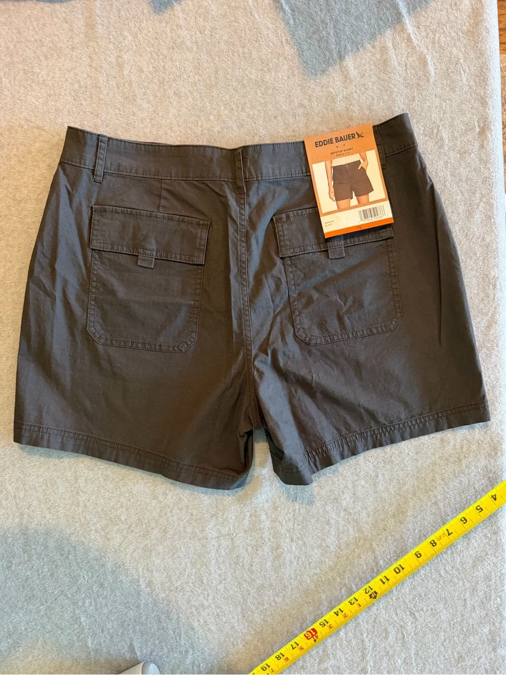 Eddie Bauer Ripstop Shorts Women’s 16 Dark Gray Hiking Outdoor Gorpcore NWT